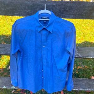NWOT Lands End School Uniform Boys long sleeve no iron pinpoint shirt Size 16.